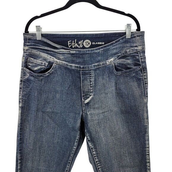 Ethyl Classic Womens Stretch Denim Jeans Sz 14 Mid-Rise Slim Fit Dark Wash - Picture 4 of 12